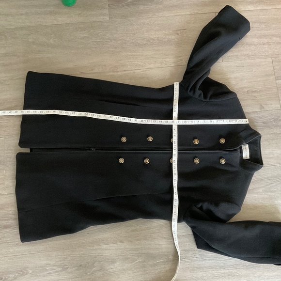 CHARLES KLEIN Vintage Black Wool Coat Notched Collar Size Extra Large EC - Picture 9 of 9